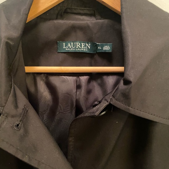 NWT Ralph Lauren short black raincoat w/hood - Picture 2 of 7